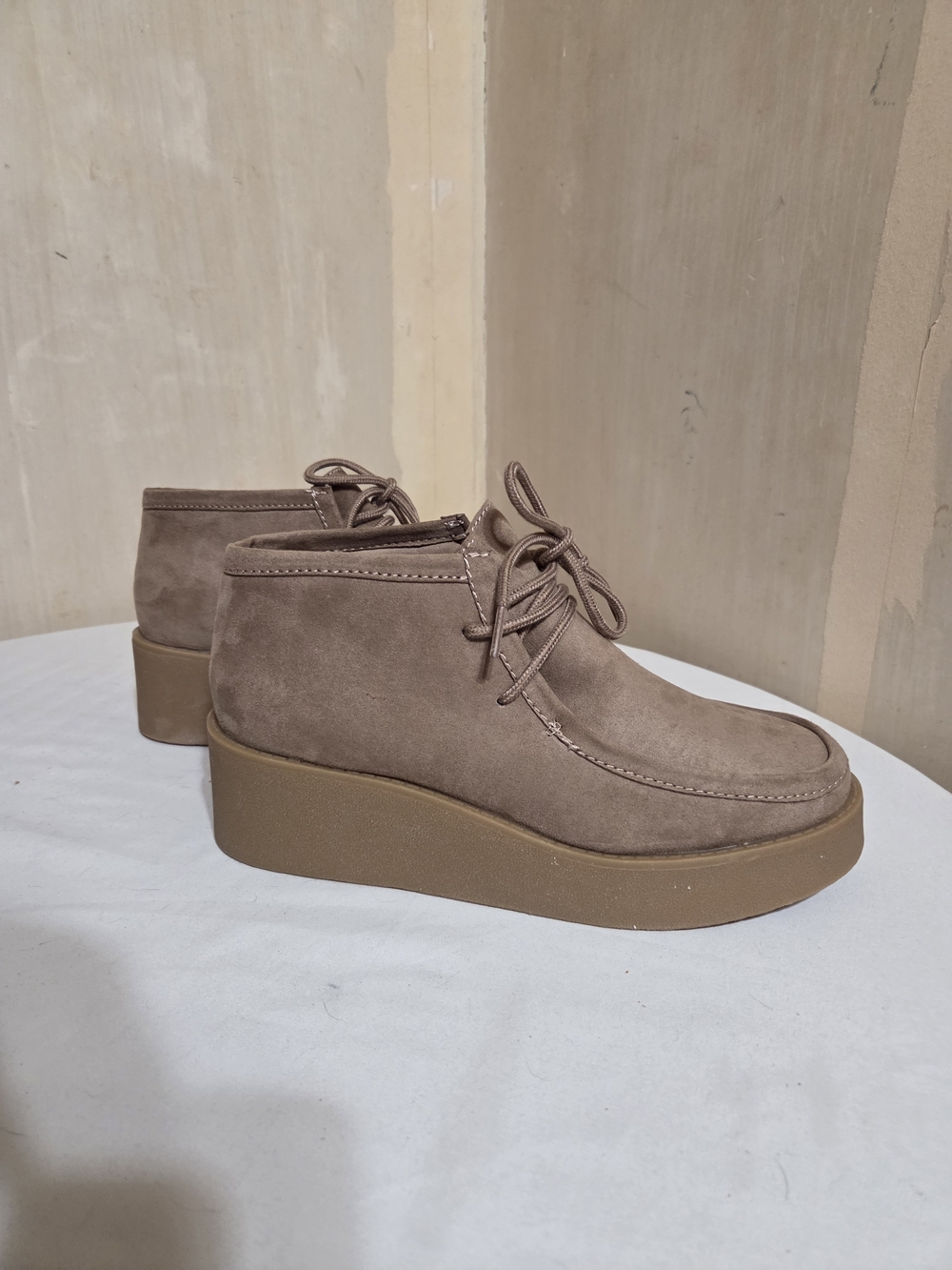 Old Navy Taupe Platform Ankle Boots